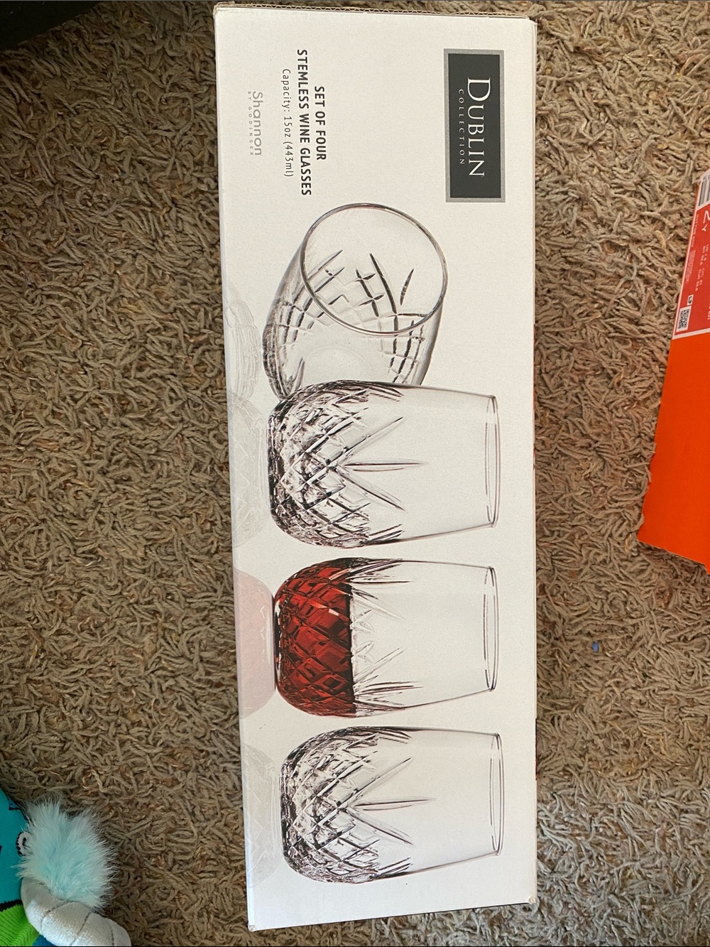 Dublin collection: Crystal Cut Stemless Glasses - 15 oz (set of 4)